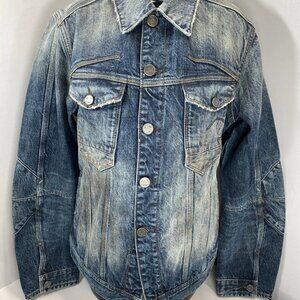 NEW G-STAR RAW Women’s “Kick RR” Selvedge Denim Jacket – Blue/Rust SIZE M